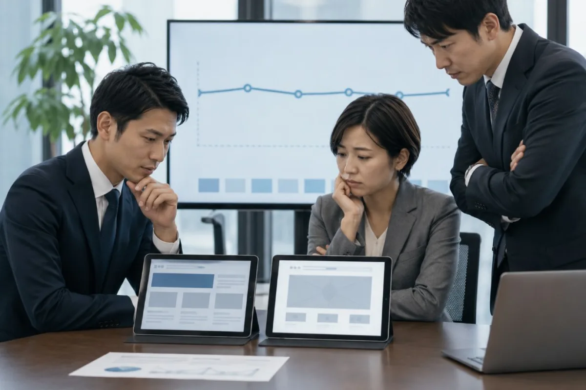 信頼材料を整理した企業サイトのWeb設計イメージ